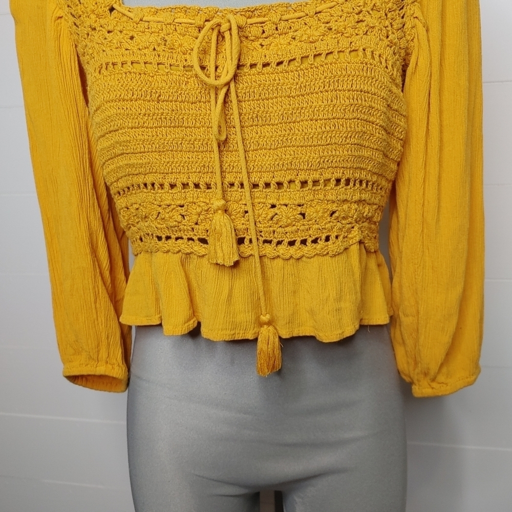 Aeo boho crochet cropped top S - Picture 4 of 11